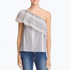 Bailey 44 Striped Layered One Shoulder Top